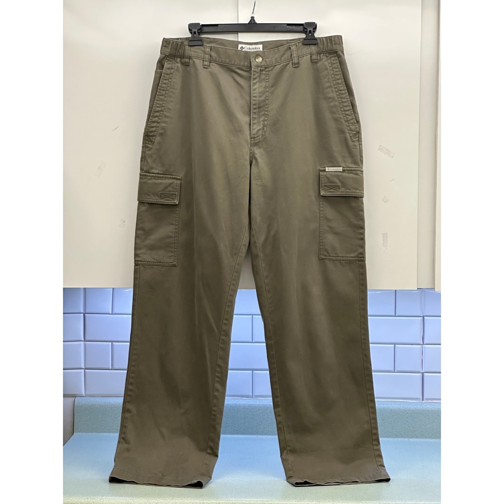 Columbia Mens Silver Ridge Cargo Pants 34x32 Olive OmniShade Wick Hiking Outdoor